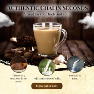Blue Lotus Chai - Golden Masala Flavor Chai - Makes 100 Cups - 3 Ounce Masala Spiced Chai Powder with Organic Spices - Instant Indian Tea No Steeping - No Gluten - Image 5