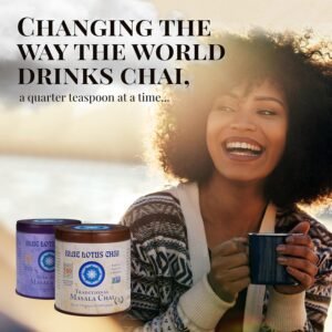 Blue Lotus Chai - Golden Masala Flavor Chai - Makes 100 Cups - 3 Ounce Masala Spiced Chai Powder with Organic Spices - Instant Indian Tea No Steeping - No Gluten - Image 6