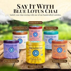Blue Lotus Chai - Golden Masala Flavor Chai - Makes 100 Cups - 3 Ounce Masala Spiced Chai Powder with Organic Spices - Instant Indian Tea No Steeping - No Gluten - Image 8