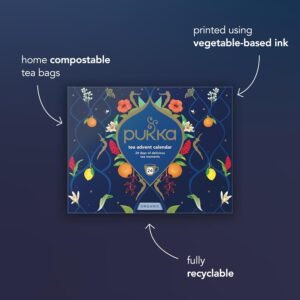 Pukka Advent Calendar 2024 Organic Tea Sampler, Selection of 24 Delightful Black & Green Tea Infusions, Christmas Gift for Tea Lovers, 100% Organic - Image 8