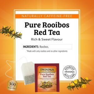 Twinings Pure Rooibos Red Herbal Tea Individually Wrapped Bags, 20 Count (Pack of 6), Sweet with Uplifting Aroma, Naturally Caffeine-Free, Enjoy Hot or Iced, 120 Teabags - Image 5