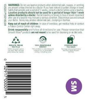 Traditional Medicinals Organic Smooth Move Herbal Stimulant Laxative Wrapped Tea Bags, 16 Count (Pack of 1) - Image 6