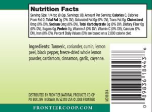 Frontier Co-op Indian Curry Seasoning, 1.87 Ounce Bottle, Complex Flavor with Turmeric, Coriander and Lemon - Image 3