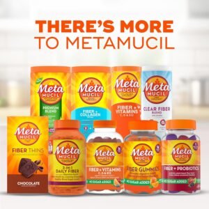 Metamucil Fiber Supplement, Unflavored Clear Mixing Powder, No Grit, No Sugar Added, Plant Based Prebiotic Fiber Supplement Blend for Daily Digestive Health, 75 teaspoons - Image 9