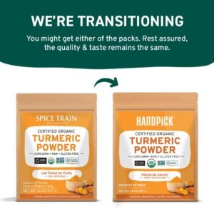 HANDPICK, Organic Turmeric Powder with Curcumin (397g/14oz) | Authentic Indian Origin | Gluten Free | Made from Turmeric Root - Image 3