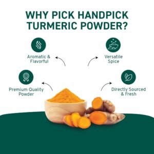 HANDPICK, Organic Turmeric Powder with Curcumin (397g/14oz) | Authentic Indian Origin | Gluten Free | Made from Turmeric Root - Image 4