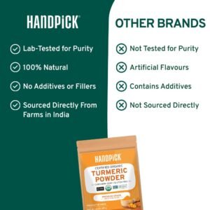HANDPICK, Organic Turmeric Powder with Curcumin (397g/14oz) | Authentic Indian Origin | Gluten Free | Made from Turmeric Root - Image 7