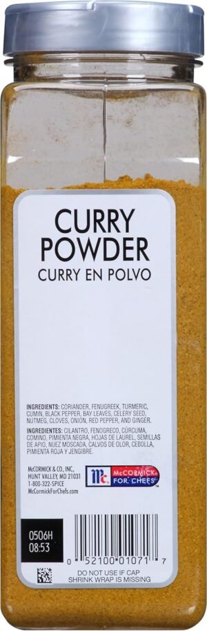 McCormick Culinary Curry Powder, 16 oz - One 16 Ounce Container of Curry Powder Spice Blend of Coriander, Turmeric, Nutmeg, Clove, and Ginger Perfect for Curries and Shrimp Dishes - Image 4