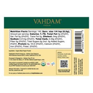 VAHDAM, Organic Black Pepper Powder (2.47oz) Gluten Free & 100% Raw Ground Black Pepper | Ground Peppercorns from India | Perfect for Cooking | Direct from Source - Image 3