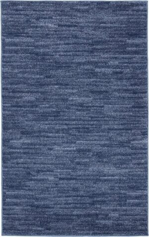 Nourison Home Essentials Indoor/Outdoor Navy Blue 3' x 5' Area Rug, Easy Cleaning, Non Shedding, Bed Room, Living Room, Dining Room, Backyard, Deck, Patio (3x5) - Image 7