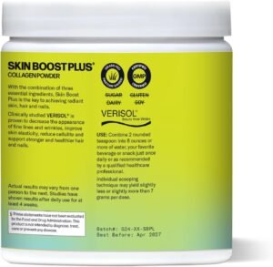 Sparkle Wellness VERISOL Bioactive Hydrolyzed Collagen Peptides | Collagen Powder with Vitamin C & Hyaluronic Acid for Hair, Skin, and Nail Health | Skin Boost Plus (Mixed Berry) [30-Serves] - Image 3