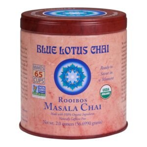 Blue Lotus Chai - Rooibos Flavor Masala Chai - Makes 65 Cups - 2 Ounce Masala Spiced Chai Powder with Organic Spices - Instant Indian Tea No Steeping - No Gluten - Image 2