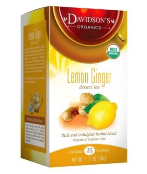 Davidson's Organics, Lemon Ginger, 25-count Tea Bags, Pack of 6 - Image 2