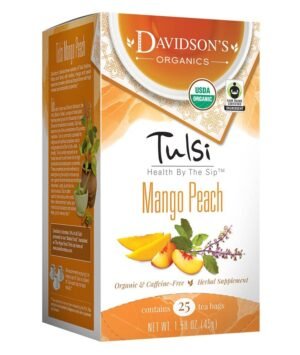 Davidson's Organics, Tulsi Mango Peach, 25-count Tea Bags, Pack of 6 - Image 2