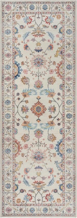 Gertmenian Indoor Boho Rug - 2x6 Runner, Non Slip, Super Strong, Ideal for High Traffic Areas in Entryway, Bedroom, Kitchen - Cullen, Cream/Multi, 28545 - Image 2