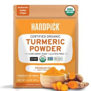 HANDPICK, Organic Turmeric Powder with Curcumin (397g/14oz) | Authentic Indian Origin | Gluten Free | Made from Turmeric Root - Image 2
