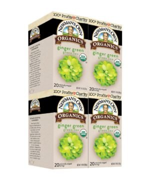Newman's Own Organic Ginger Green Tea Green Tea with 20 Individually Wrapped Tea Bags Per Box (Pack of 4) USDA Certified Contains Caffeine Brew Hot - Image 2