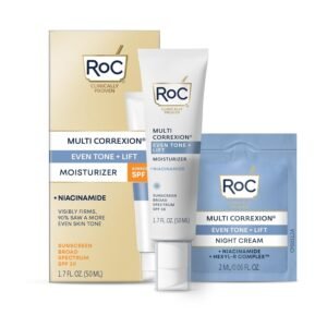 RoC Multi Correxion 5 in 1 Anti-Aging Daily Facial Moisturizer for Women and Men, Broad Spectrum SPF 30 & Shea Butter (1.7 oz) with Night Cream Packette (Packaging May Vary) - Image 2