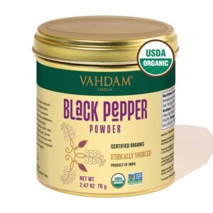 VAHDAM, Organic Black Pepper Powder (2.47oz) Gluten Free & 100% Raw Ground Black Pepper | Ground Peppercorns from India | Perfect for Cooking | Direct from Source - Image 2